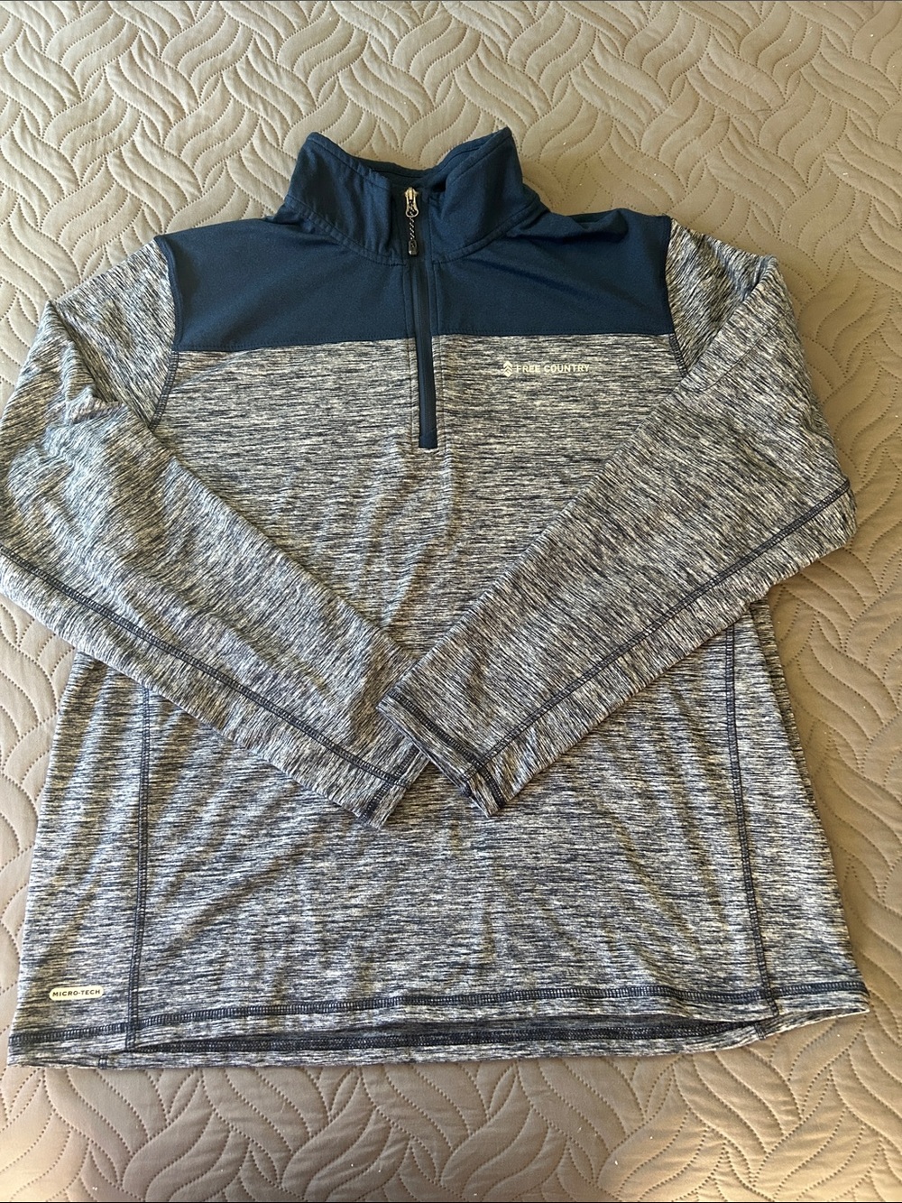 NWOT - Free Country Navy/Gray Quarter-Zip Pullover